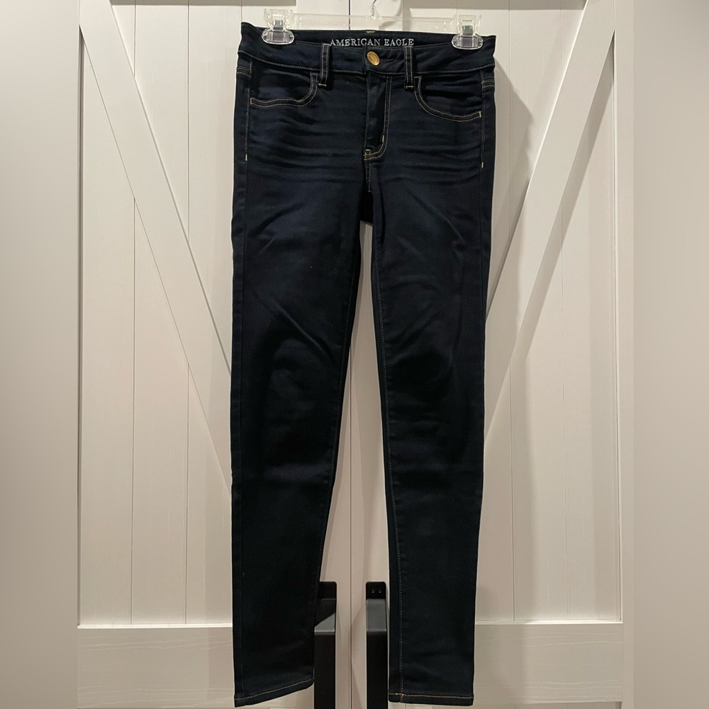 American Eagle - Super Stretch Jegging - Dark Denim - 0 Short